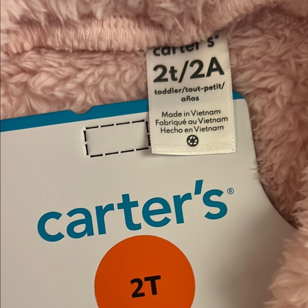 Carter's Pink Fuzzy Toddler Hoodie - Picture 2 of 7